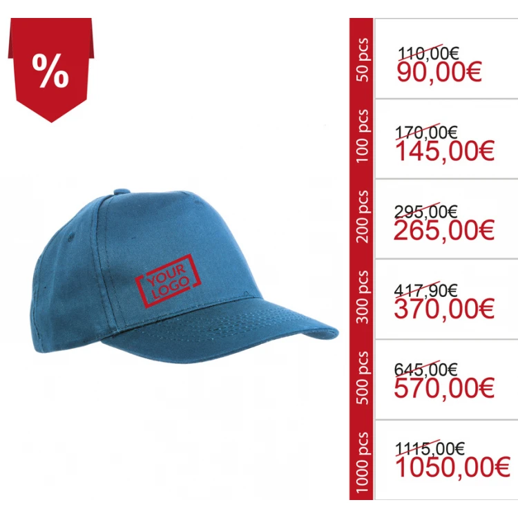 Cappellini personalizzati per bambini in poliestere con regolazione a velcro